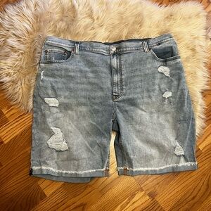Casual Blue Distressed Jean Shorts for Men